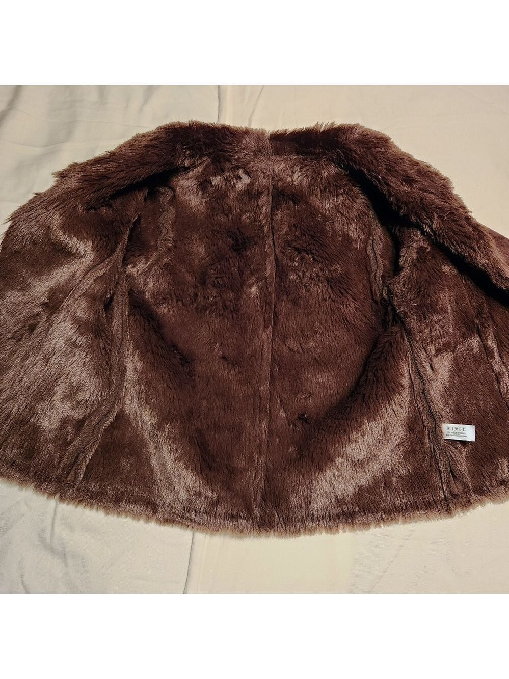 Mixit Reversible Faux Fur Suede Crop Jacket Brown Small - Picture 8 of 10